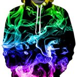 Unisex Adult Fleece Hoodie Jackets Droll Produce Multicolor Smoke Smog 3D Digital Printed Prolonged Sleeve Warmth Hooded Sweatshirts with Colossal Pocket for 80s Womens Man…