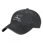 Wisedeal Males’s Lets Lunge Tenting Baseball Cap Comical Grownup Denims Adjustable Hat Unlit