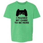 Pop Threads I Paused My Game to Be Here PS Controller Gamer Toddler Formative years Lady Boy T-Shirt Heather Irish Inexperienced 6