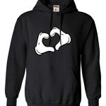 Glide All Out Enormous Unlit Adult Mickey Coronary heart Fingers Sweatshirt Hoodie