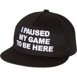 Raccoon Tag I Paused My Recreation to Be Right here Gaming Snapback Hat for Gamers and Video Recreation Streamers Murky/White