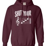 Whisk All Out X-Wide Maroon Adult Shut Your Face Humorous Musical Characterize Sweatshirt Hoodie