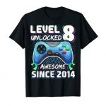 Degree 8 Unlocked Agreeable 2014 Video Game eighth Birthday T-Shirt