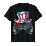4th of July Video Game Controller American Flag Gamer Boys T-Shirt