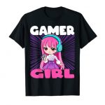 Silly Gamer Woman Anime and Gaming chibi graphic Video Games T-Shirt