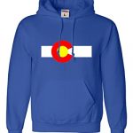Poke All Out Medium Royal Blue Grownup Colorado State Flag Sweatshirt Hoodie