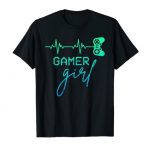 Girl Gamer / Cute Gamer Girl Heartbeat / Girly Video Games T-Shirt