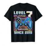Level 7 Unlocked Qualified 2015 Video Sport seventh Birthday Boy T-Shirt