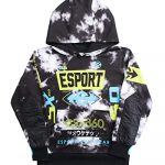 ESX360 BOYS GRAY ULTIMATE GAMER HOODIE ESPORTS GAMING GEAR BLACK (10-12)