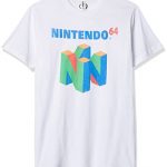 Nintendo Men’s N64 Mark Short Sleeve T-Shirt, White, Medium