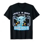Correct a Boy Who Loves Axolotls Droll Axolotl Gamer Young folks Boys T-Shirt