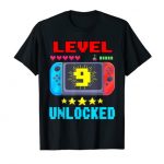 ninth Birthday Boy Stage 9 Unlocked Video Gamer Birthday T-Shirt