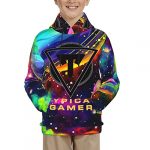 Fahion Hooded Gamer Triangle Sweatshirt Tops With Pockets Kids Hooded Early life Kids Hoodies For Girls&Boys Pullover Medium Navy