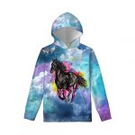 Upetstory Teen Horse Sweatshirt for Teen Lady Boys Child Childhood 11-13 Pullover Hoodie Hoody Pullover High Long Sleeve Jumpers Hooded Sports Exterior Clothing Items