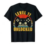 Level 11 Unlocked 11 Years Extinct Video Gamer 11th Birthday T-Shirt
