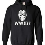 Scamper All Out XX-Suitable Dim Adult WWJD What Would Jason Assemble? Silly Apprehension Movie Hooded Sweatshirt Hoodie