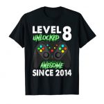 8th Birthday Boy Stage 8 Unlocked Awesome 2014 Video Gamer T-Shirt