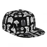 Quzioxe Murky Video Sport Weapon Gamer Flat Bill Brim Cap Hip Hop Hat Baseball Cap for Men Girls folk Adjustable Sq. Flat Visor Support Trucker…
