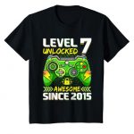 Youth Youth seventh Birthday Reward Video Gamer Stage 7 Unlocked Superior T-Shirt