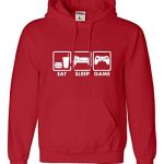 Plod All Out Gigantic Crimson Grownup Eat Sleep Game Humorous Players Gaming Sweatshirt Hoodie