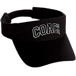 Fundamental Sport Crew Coach Arched Letters Solar Visor Hat Cap Adjustable Encourage (Black Hat White Black Letters)