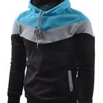 Mooncolour Mens Novelty Coloration Block Hoodies Cozy Sport Autumn Outwear, Shadowy, US X-Substantial