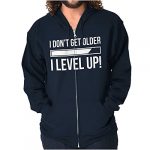 I Dont Catch Older I Stage Up Gamer Zip Up Hoodie Mens Womens Navy