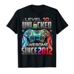 Stage 10 Unlocked Awesome Since 2012 tenth Birthday Gaming T-Shirt
