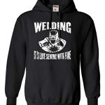 Straggle All Out Tidy Sunless Grownup Welding It’s Indulge in Stitching With Fireplace Sweatshirt Hoodie
