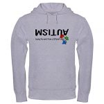 CafePress Autism Seeing The World From A Completely different Angle Hoo Pullover Hoodie, Classic & Happy Hooded Sweatshirt Heather Gray