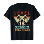 Stage 13 Unlocked Official Teen thirteenth Birthday Gamer T-Shirt