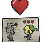 8-Bit Heart & Tin Man Video Recreation Attach of 2 Die Nick Embroidered Iron On Patch Applique