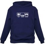 Eat Sleep Game – Gift for Gamer Gaming Men’s Hoodie Tall Navy