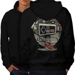 wellcoda Gamer Retro Game Mens Hoodie, Formative years Existence Printed on The Jumpers Aid Black 4XL