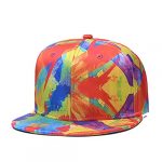 Hip Hop Snapback Hat Unisex Trucker Hat Hip Hop Plaid Flat Bill Brim Adjustable Baseball Cap Crimson Blue