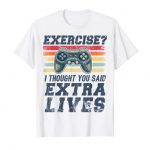 Further Lives Humorous Video Recreation Controller Retro Gamer Boys T-Shirt