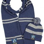 Harry Potter Hogwarts Properties Knit Ravenclaw Scarf & Pom Beanie Place (Ravenclaw)