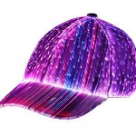 HUNRUY Unisex Sparkling LED Baseball Cap 7 Colors Mild Hats with USB Charging (Shadowy)