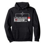 Gaming PC Keyboard Mouse Christmas Gift Gamer Heartbeat Pullover Hoodie