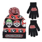 Nintendo Natty Mario Boys Beanie Iciness Hat and Glove Build [4015] (Dim)