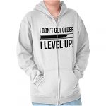 I Dont Salvage Older I Stage Up Gamer Zip Up Hoodie Mens Womens White