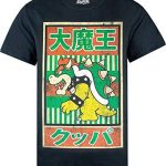 SUPER MARIO T Shirt Mens Bowser Eastern Poster Adults Merch Attire Medium Black