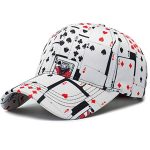 WISHLOL Poker Game Playing Card Adjustable Cotton Baseball Hat Cap Visor Unisex Hip Hop Hat, 1, Medium