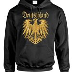 DEUTSCHLAND METALLIC GOLD – german eagle Pullover Hoodie, 2XL, Dark