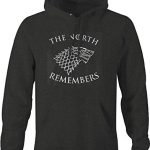 The North Remembers Gamer Nerd Hoodies for Males Mountainous Shadowy Gray