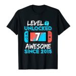 Seventh Birthday Boy Stage 7 Unlocked Awesome 2015 Video Gamer T-Shirt