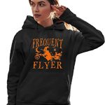 4X-Genuine Shadowy Mens Frequent Flyer Droll Witch Halloween Sweatshirt Hoodie