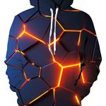 Goodstoworld Unisex Geometric Orange Flash Hoodies Graphic Males Style Girls folks Novelty Hip Hop Cool Pocket Hoodies with Kind for Teen Boy Medium
