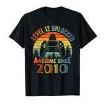 Stage 12 Unlocked Video Gamer 12 Years Stale 12 Birthday T-Shirt