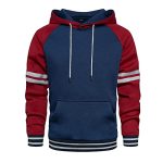 TOLOER Men’s Mix Fleece Hooded Sweatshirt with Kanga Pocket for Outwear Sports actions BlueRed Immense
